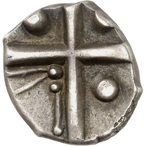Cadute / Tectosages. Dracma con testa triangolare, prima serie ND (II secolo a.C.).