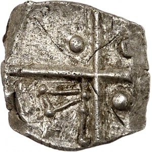 Cadurques. Drachma s geometrickými vzory ND (2.-1. století př. n. l.).