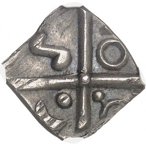 Sotiates. Drachma so stočenou hlavou z Causé, séria II ND (prvá polovica 1. storočia pred Kr.).