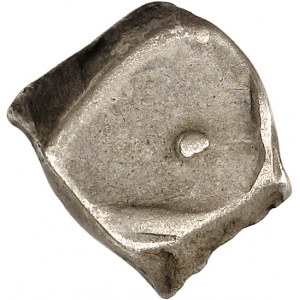 Nejisté, Tolosates / Petrocores / Nitiobroges. Plamenná drachma, série VII s hlavou vpravo ND (polovina 3. - první polovina 2. století př. n. l.).