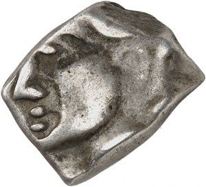 Ungewiss, Tolosates / Petrocores / Nitiobroges. Drachme mit bartlosem Kopf ND (2. Jh. v. Chr.).