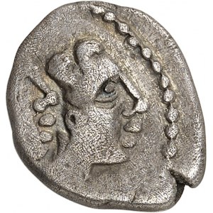 Arvernes. Drachme EPOMIIDVOS aux deux portraits et au lion ND (Ier siècle avant J.-C.).