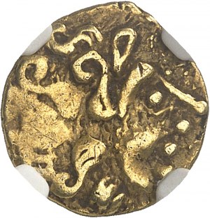 Parisii. Quarto di statere, classe IV ND (I secolo a.C.).