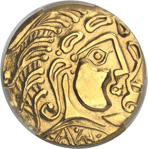 Parisii. Współczesne wybicie monety klasy V [I wiek p.n.e.] (ok. 1972), Monnaie de Paris dla NI (Numismatique Internationale).