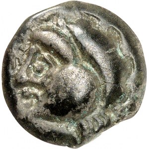 Meldes. Potin z dzikiem i odciętą głową, POT 8, klasa 1 z głową w lewo ND (koniec II w. p.n.e.).