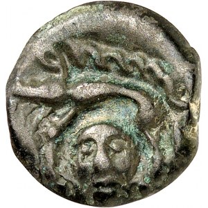 Meldes. Potin with boar and severed head, POT 8, class 1 with head to left ND (late 2nd century BC).