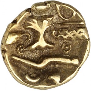 Ambiens or Morins. Quarter statère with tree and broken line ND (late 2nd - 1st century B.C.).