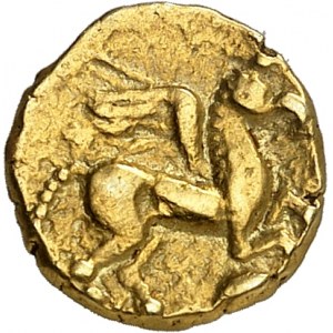 Mediomatrix. Schweres Viertel mit Pegasus (Klasse I, Typus von Tarquimpol-Verneville) ND (spätes 2. - 1. Jahrhundert v. Chr.).