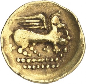 Mediomatrices. Quarter statere with pegasus ND (150-58 c. BC).