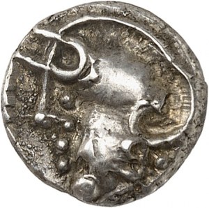 Aedui. Kvádra s hlavou s prilbou ND (koniec 2. storočia pred n. l.).