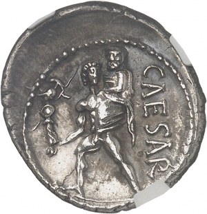 Julius Caesar (60-44 př. n. l.). Denár ND (47-46 př. n. l.), severní Afrika.