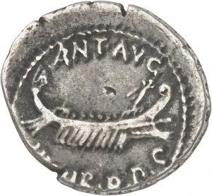 Marc Antoine. Denier de la garde personnelle d’Antoine (Cohortis speculatorum) ND (32-31 av. J.-C.), Patrae ?