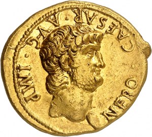 Nero (54-68). Aureus ND (63-64), Rím alebo Lyon.
