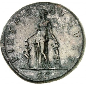 Matidia (+ 119), matka Sabiny. Sesterce ND (112-117), Řím.