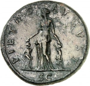 Matidia (+ 119), matka Sabiny. Sesterce ND (112-117), Rím.