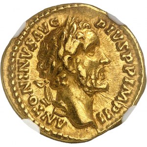Antonín Pobožný (138-161). Aureus 156-157, Rím.