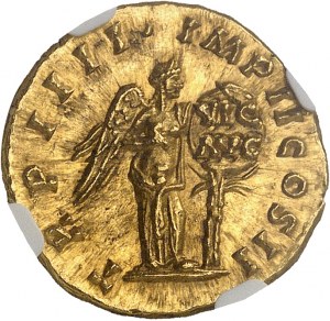 Lucio Vero (161-169). Aureo 163-164, Roma.
