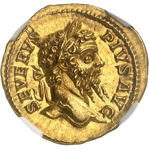 Septimius Severus (193-211). Aureus ND (207), Rím.