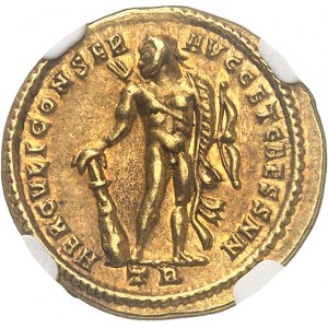 Konštantín I. Chlorus (293-306). Aureus ND (asi 295-305), Trevír.