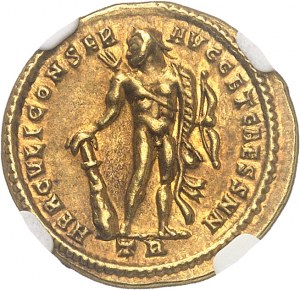 Konštantín I. Chlorus (293-306). Aureus ND (asi 295-305), Trevír.