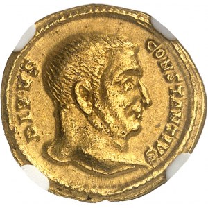 Constantin Ier (307-337). Aureus ou solidus, consécration de Constance Ier ND (310-313), Trèves.