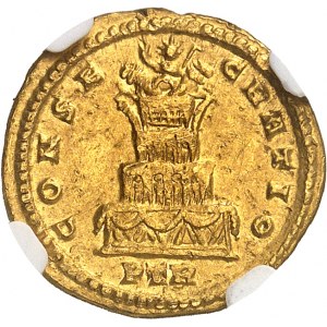 Constantin Ier (307-337). Aureus ou solidus, consécration de Constance Ier ND (310-313), Trèves.