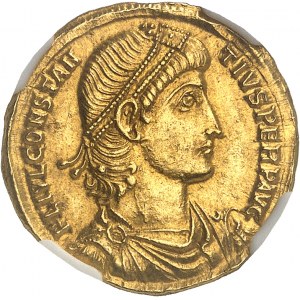 Costanzo II (324-361). Solidus ND (347-355), Antiochia, 4° dispensario.