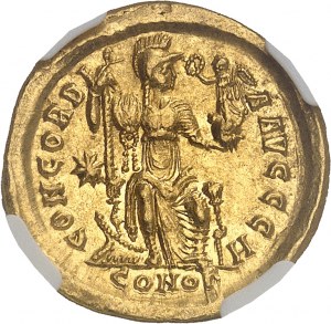 Teodosio II (402-450), Solidus 403-408, Costantinopoli, 8° ufficio.