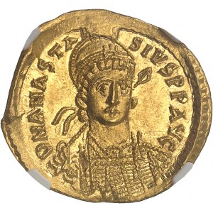 Anastasio I (491-518). Solidus 1° tipo ND, Costantinopoli, 8° ufficio.