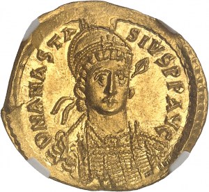 Anastazjusz I (491-518). Solidus 1. typu ND, Konstantynopol, 8. gabinet.
