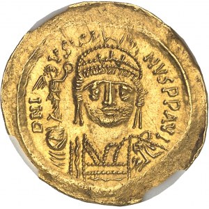 Giustino II (565-578). Solidus con busto barbuto ND (565 circa), Costantinopoli.