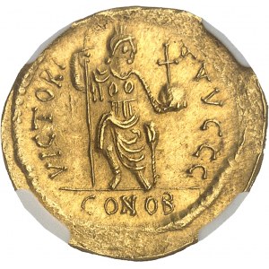 Giustino II (565-578). Solidus con busto barbuto ND (565 circa), Costantinopoli.