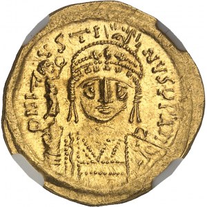 Giustino II (565-578). Solidus ND, Costantinopoli, 1° ufficio.