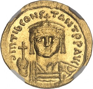 Tyberiusz II Konstantyn (578-582). Solidus ND, Konstantynopol, 2. gabinet.