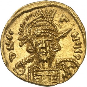 Konštantín IV (668-685). Solidus, s Herakleiom a Tiberiom ND (674-680), Konštantínopol, 9. ofícia.