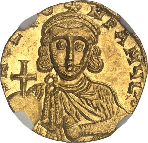 Lev III. Isaurský (717-741). Solidus ND, Konstantinopol, 7. úřad.