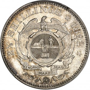 Južná Afrika (Juhoafrická republika). 2 1/2 šilingov, hnedý blanket (PROOF) 1892.