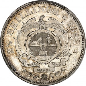 South Africa (Republic of). 2 1/2 shillings, browned blank (PROOF) 1892.