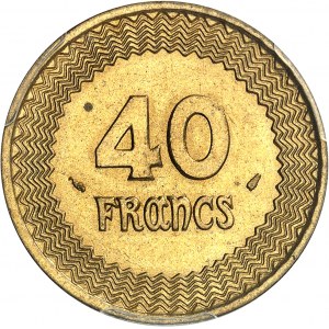 French Community (1958-1959). Essai de 40 francs, by R. Delannoy, Frappe spéciale (SP) 1958, Paris.