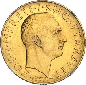Zog I (1. 9. 1928-1939). 100 franga ari, 25. výročie nezávislosti 1937, R, Rím.