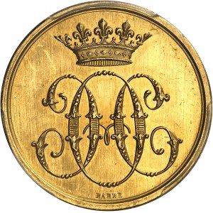 Second Empire / Napoléon III (1852-1870). Jeton d’Or du Conseil des domaines de Monsieur le Duc d’Aumale, ancien gouverneur d’Algérie, Frappe spéciale (SP) ND (1860-1879), Paris.