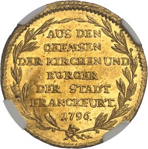 Frankfurt (free city of). Ducat, contribution of the Church and citizens to the French Army 1796, Frankfurt am Main.