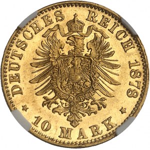 Hesse-Darmstadt, Louis IV (1877-1892). 10 mark 1878, H, Darmstadt.