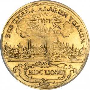 Norymberga (miasto). Współczesny nakład 5 dukatów norymberskich [1677] (ok. 1972), mennica paryska dla NI (Numismatique Internationale).