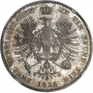 Prussia, Federico Guglielmo IV (1840-1861). 2 talleri 1858, A, Berlino.