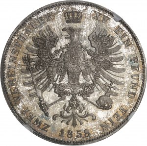 Prussia, Federico Guglielmo IV (1840-1861). 2 talleri 1858, A, Berlino.