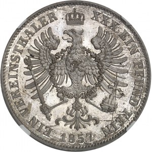 Prusy, Fryderyk Wilhelm IV (1840-1861). Thaler, Flan bruni (PROOF) 1857, A, Berlin.