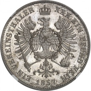 Prussia, Federico Guglielmo IV (1840-1861). Thaler, Flan bruni (PROVA) 1857, A, Berlino.