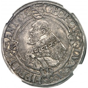 Saxe, Jean-Frédéric Ier (1532-1547). Thaler avec le Duc Georges 1538, Buchholz.