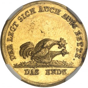 Sasko, Fridrich August I., známy ako Silný (1709-1733). Dukát známy ako Coselducat, s lešteným flanelom (PROOFLIKE) ND (1706), Drážďany.